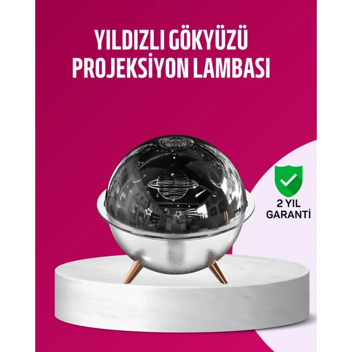 BUĞZ Uzay Temalı Projeksiyonlu Nemlendirici USB Güçlü Gece Lambası