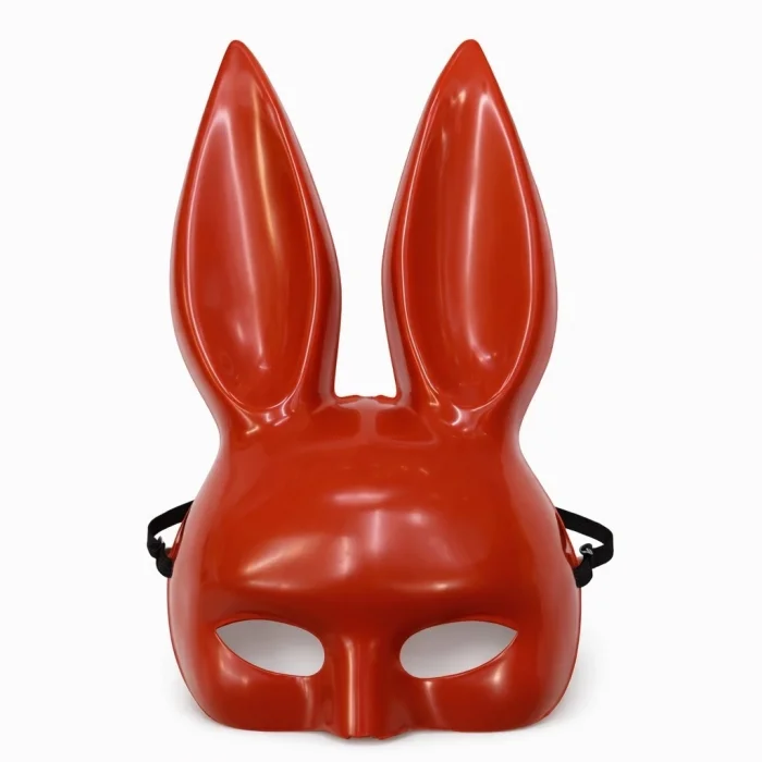 BUĞZ Uzun Kulaklı Kırmızı Lüks Tavşan Maskesi