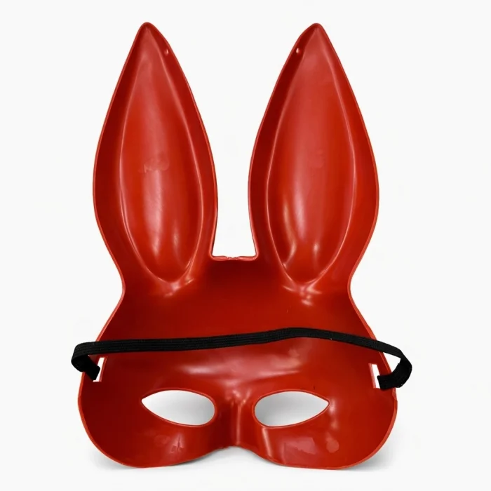 BUĞZ Uzun Kulaklı Kırmızı Lüks Tavşan Maskesi
