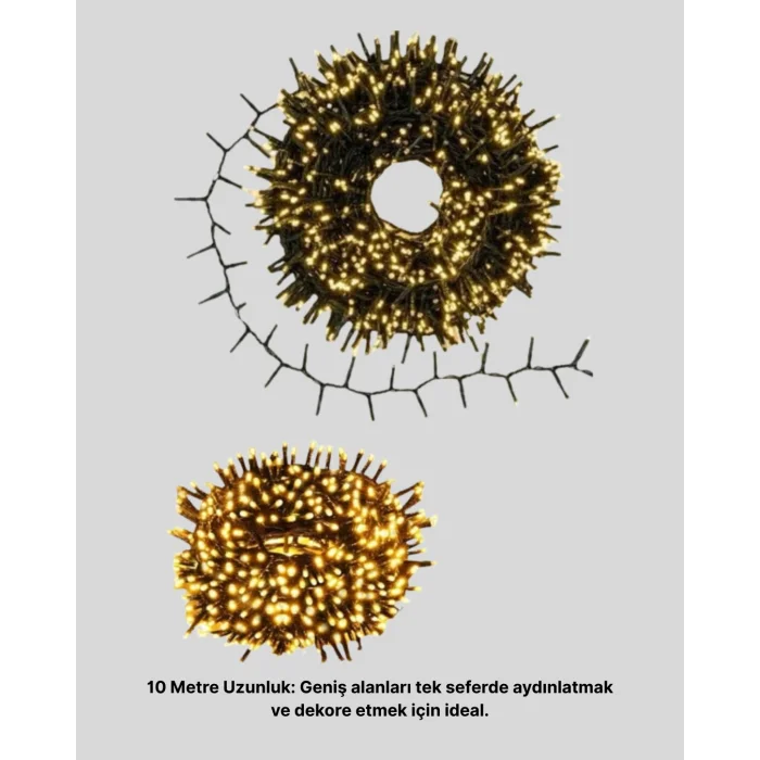 BUĞZ Uzun Ömürlü LED Teknolojili 10 Metre Şık Işıklı Süsleme Seti - Lisinya