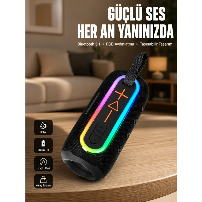 BUĞZ Uzun Pil Ömürlü Bluetooth 5.1 Hoparlör Yeni Nesil