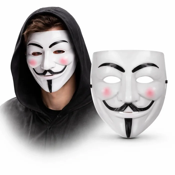 BUĞZ V Mask Premium Vendetta Beyaz Maske (Guy Fawkes Stil)