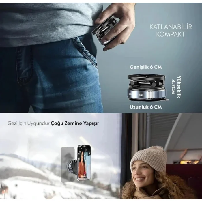 BUĞZ Vakumlu Manyetik Araç İçi Telefon Tutucu