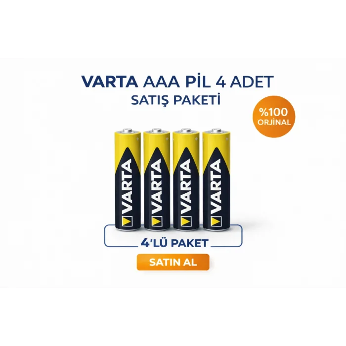 BUĞZ Varta AAA İnce Kalem Pil 1.5V Super Heavy Duty R03 Çinko Karbon 2li 2 Paket