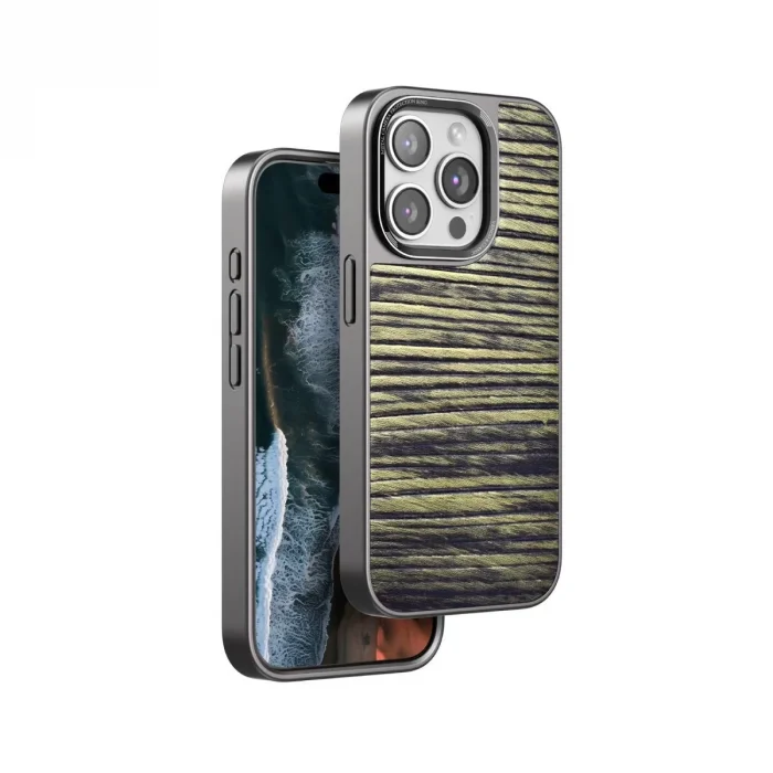 BUĞZ Venco İphone 14 Pro Max Wave Kapak - Koyu Kahve