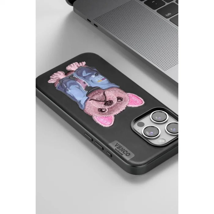 BUĞZ Venco  İphone 15 Pro Max Cute Desenli Kapak - Siyah