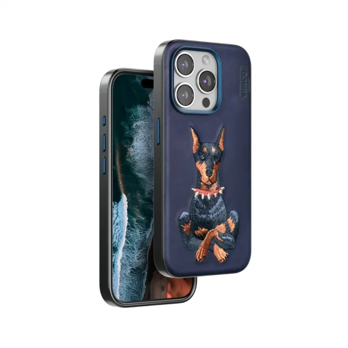 BUĞZ Venco İphone 15 Pro Max Perma Desenli Kapak - Lacivert