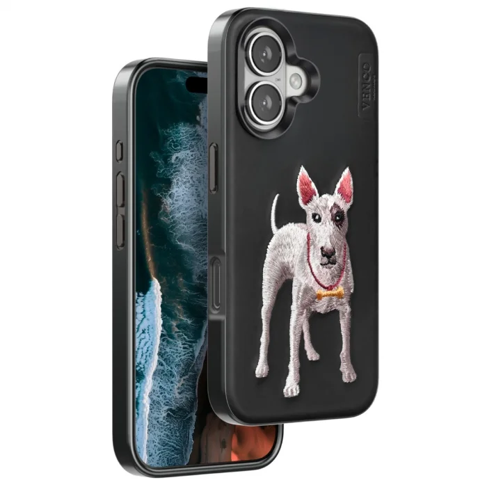 BUĞZ Venco  İphone 16 Perma Desenli Kapak - Siyah
