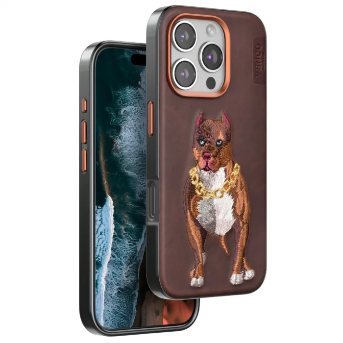 BUĞZ Venco İphone 16 Pro Perma Desenli Kapak - Kahverengi