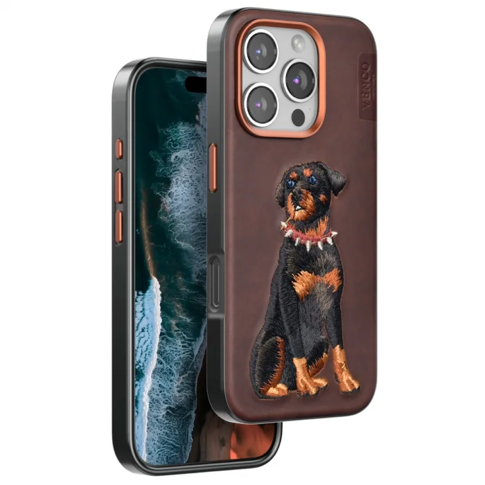 BUĞZ Venco İphone 16 Pro Perma Desenli Kapak - Koyu Kahve