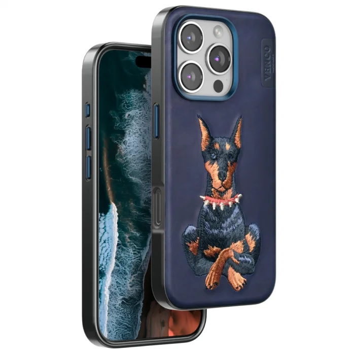 BUĞZ Venco İphone 16 Pro Perma Desenli Kapak - Lacivert