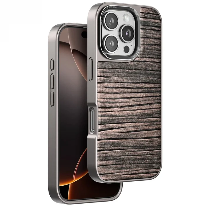 BUĞZ Venco İphone 16 Pro Wave Kapak - Kahverengi