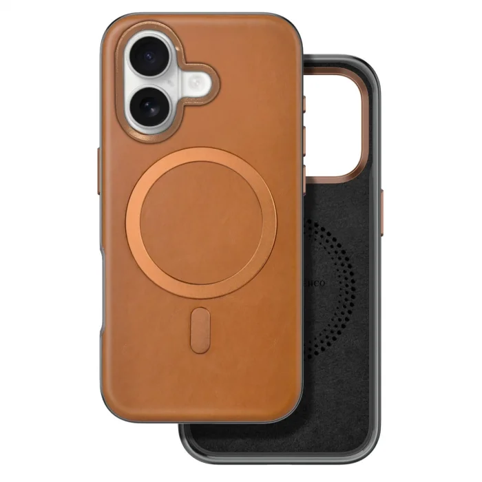 BUĞZ Venco İphone 16 Puskas Magsafe Kapak - Açık Kahve