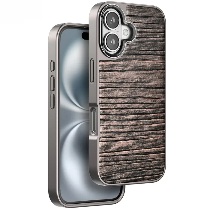 BUĞZ Venco İphone 16 Wave Kapak - Kahverengi