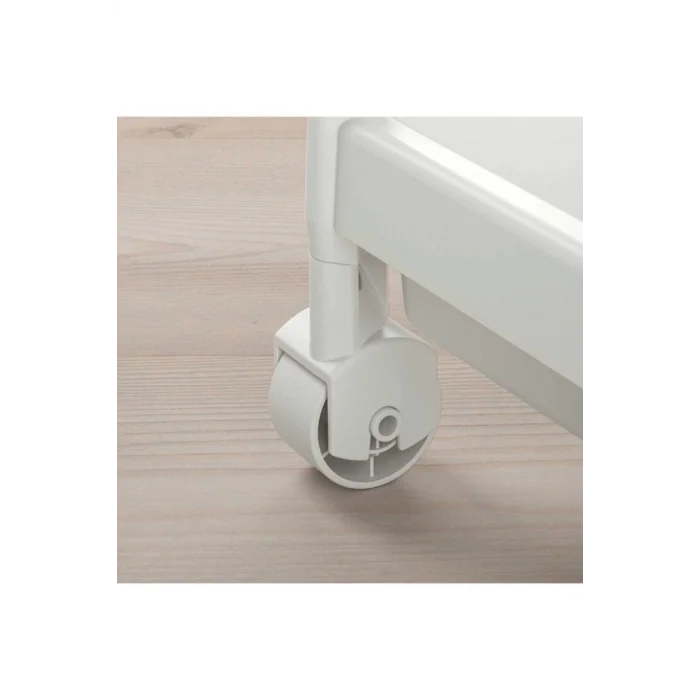  Vesken Beyaz 3lü Tekerlekli Dikdörtgen Raf Ünitesi Banyo Mutfak Düzenleyici Raf Modern Depolama Raf