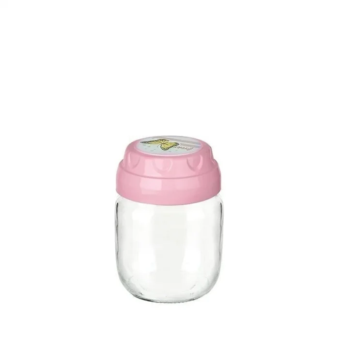 BUĞZ Vintage  Dekoratif  Desenli Cam Kavanoz 425ml - 14,3 oz