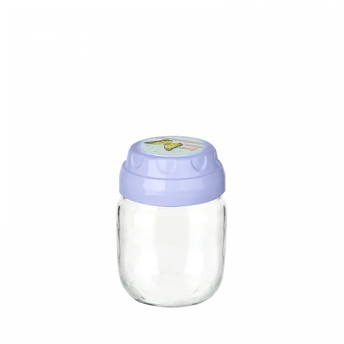 BUĞZ Vintage  Dekoratif  Desenli Cam Kavanoz 425ml - 14,3 oz