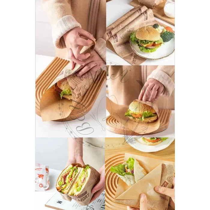 BUĞZ Vintage Gazete Desenli Sunum Kağıdı 50 Adet