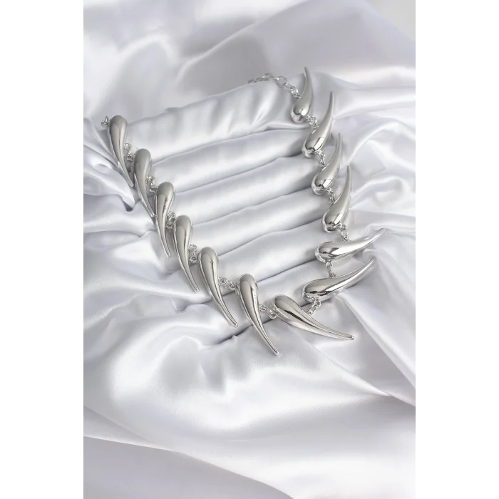 BUĞZ VIP Seri Özel Model Gümüş Renk Kadın Kolye - Lisinya