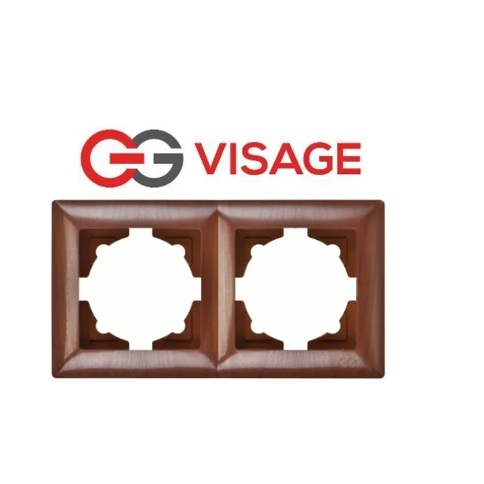 BUĞZ Visage Amazon Ceviz 2 Li Çerçeve - Priz ve Anahtar İçin Uyumlu Çerçeve