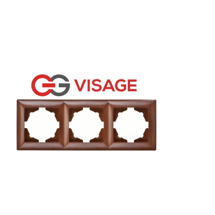 BUĞZ Visage Amazon Ceviz 3 Lü Çerçeve - Priz ve Anahtar İçin Uyumlu Çerçeve
