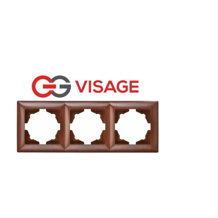  Visage Amazon Ceviz 3 Lü Çerçeve - Priz ve Anahtar İçin Uyumlu Çerçeve