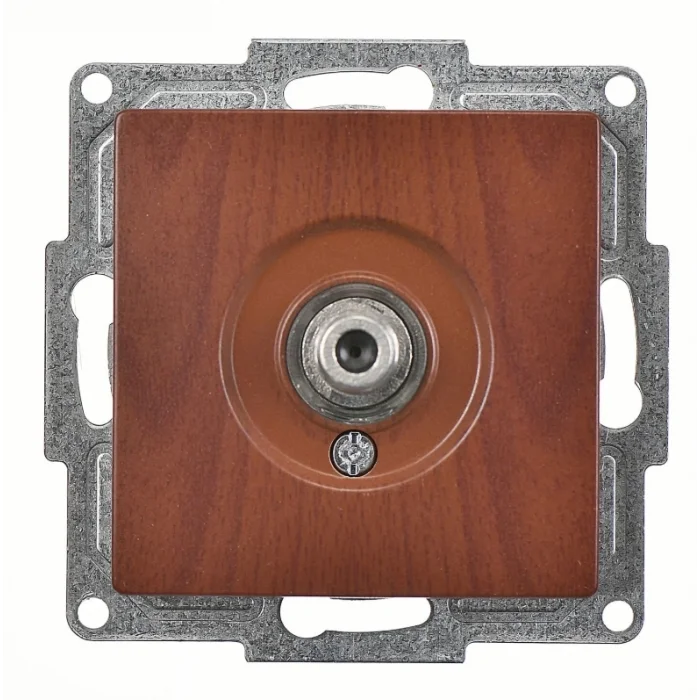  Visage Amazon Ceviz TV Priz F Konnektör (Geçişli-Sonlu) Çerçevesiz - Priz ve Anahtar İçin Uyumlu Çerçeve