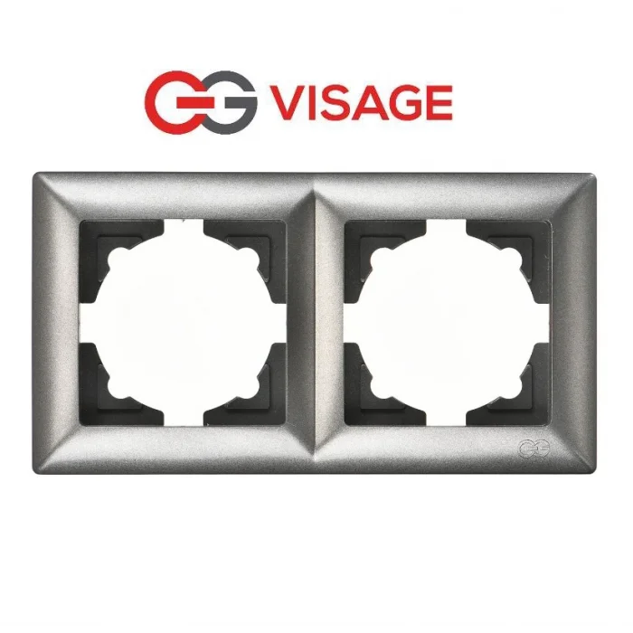 BUĞZ Visage Ambiance Füme 2 Li Çerçeve - Priz ve Anahtar İçin Uyumlu Çerçeve