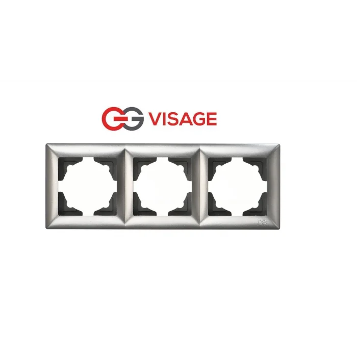 BUĞZ Visage Ambiance Füme 3 Lü Çerçeve - Priz ve Anahtar İçin Uyumlu Çerçeve