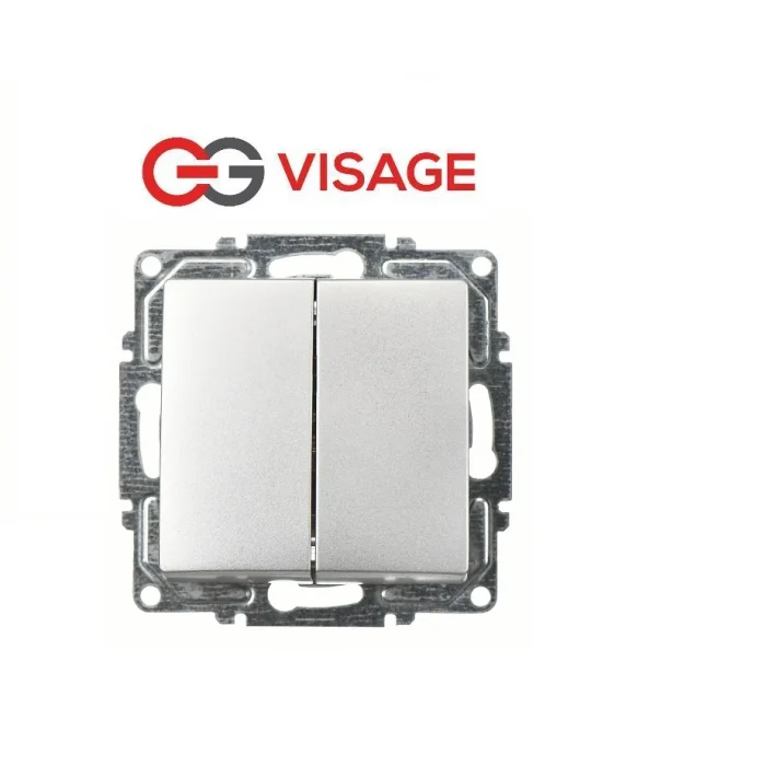 BUĞZ Visage Ambiance Gümüş Komütatör Anahtar Çerçevesiz - Priz ve Anahtar İçin Uyumlu Çerçeve