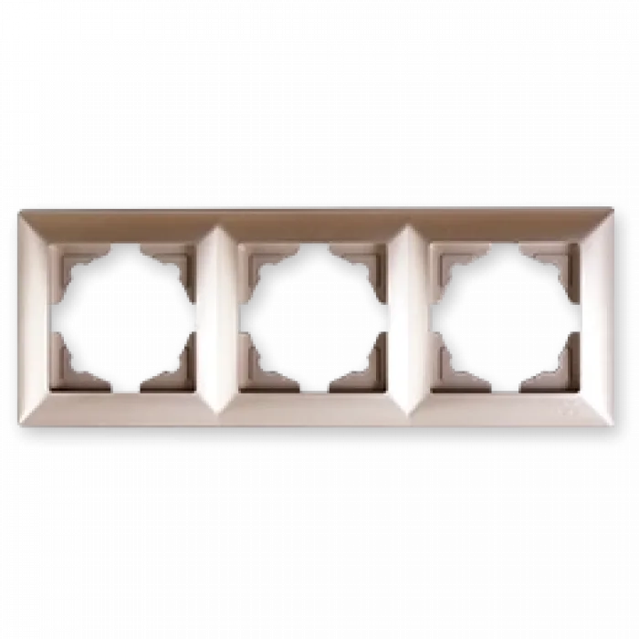  Visage Ambiance Metalik Bej 3 Lü Çerçeve - Priz ve Anahtar İçin Uyumlu Çerçeve
