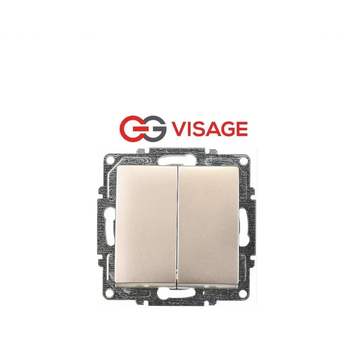  Visage Ambiance Metalik Bej Komütatör Anahtar Çerçevesiz - Priz ve Anahtar İçin Uyumlu Çerçeve