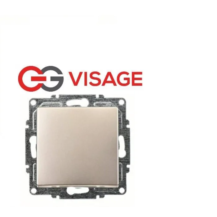  Visage Ambiance Metalik Bej Tekli Anahtar  Çerçevesiz - Priz ve Anahtar İçin Uyumlu Çerçeve