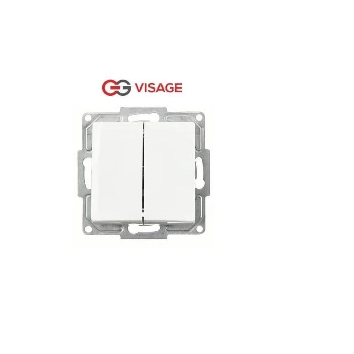  Visage Beyaz Komütatör Anahtar Çerçevesiz - Priz ve Anahtar İçin Uyumlu Çerçeve