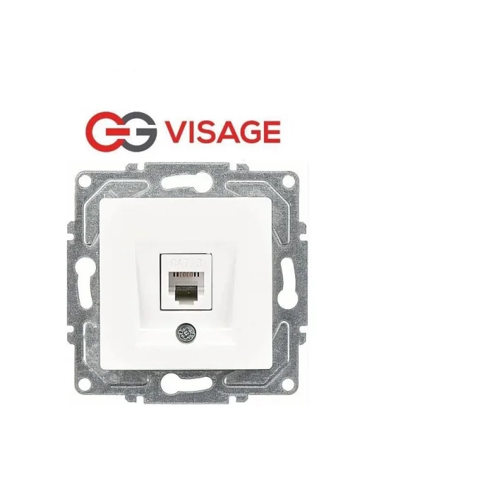 Visage Beyaz Telefon Prizi (CAT3) Çerçevesiz - Priz ve Anahtar İçin Uyumlu Çerçeve