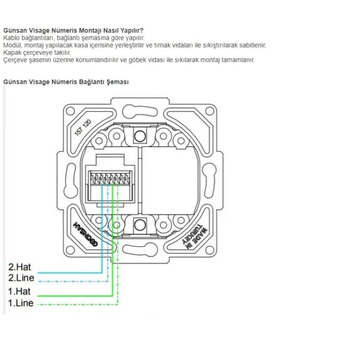 BUĞZ Visage Beyaz Telefon Prizi (CAT3) Çerçevesiz - Priz ve Anahtar İçin Uyumlu Çerçeve