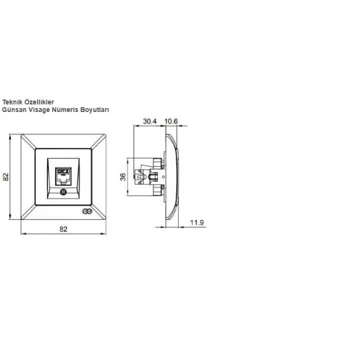  Visage Beyaz Telefon Prizi (CAT3) Çerçevesiz - Priz ve Anahtar İçin Uyumlu Çerçeve