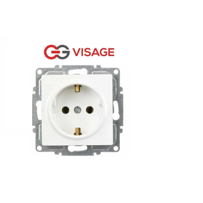 BUĞZ Visage Beyaz Topraklı Priz Çerçevesiz - Priz ve Anahtar İçin Uyumlu Çerçeve