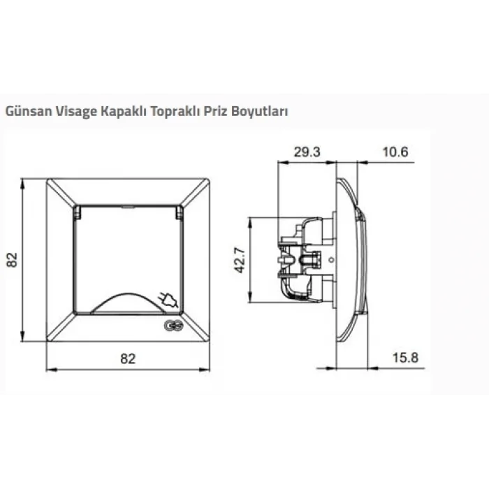 BUĞZ Visage Beyaz Topraklı Priz Çerçevesiz - Priz ve Anahtar İçin Uyumlu Çerçeve