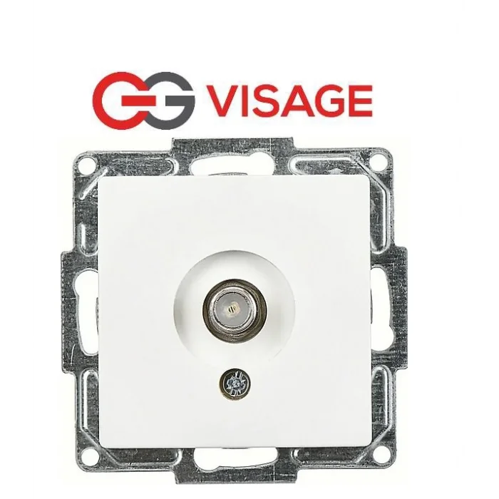  Visage Beyaz TV Priz Sonlu F Konnektörlü Çerçevesiz - Priz ve Anahtar İçin Uyumlu Çerçeve