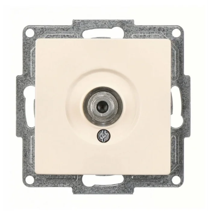  Visage Krem Televizyon Prizi F Konnektörlü Çerçevesiz - Priz ve Anahtar İçin Uyumlu Çerçeve