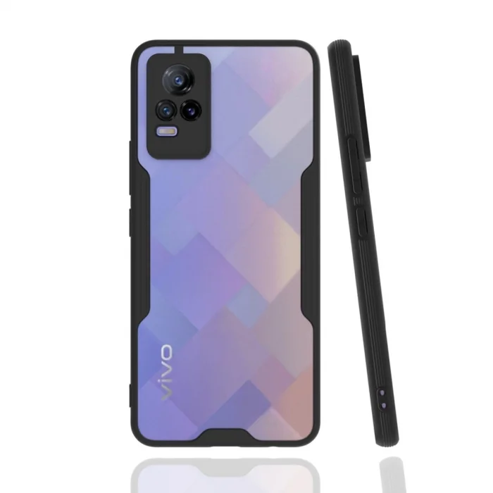 BUĞZ Vivo V21e Kılıf Platin Silikon - Siyah