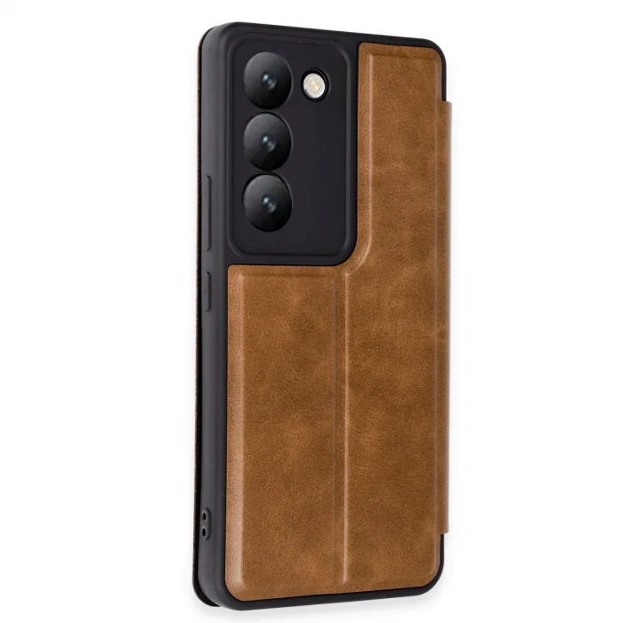 BUĞZ Vivo V30 Lite 4g Kılıf Flip Cover - Taba