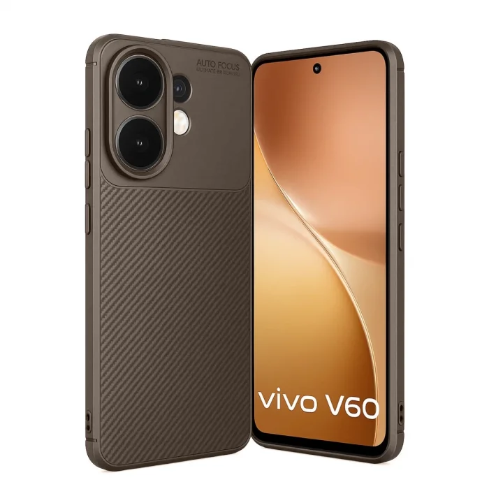 BUĞZ Vivo V60 5g Auto Focus Karbon Kapak - Kahverengi