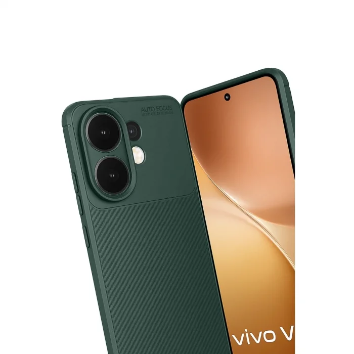 BUĞZ Vivo V60 5g Auto Focus Karbon Kapak - Koyu Yeşil