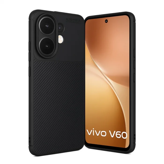BUĞZ Vivo V60 5g Auto Focus Karbon Kapak - Siyah