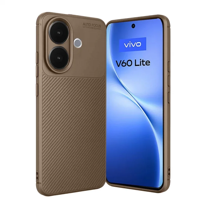 BUĞZ Vivo V60 Lite Auto Focus Karbon Kapak - Kahverengi