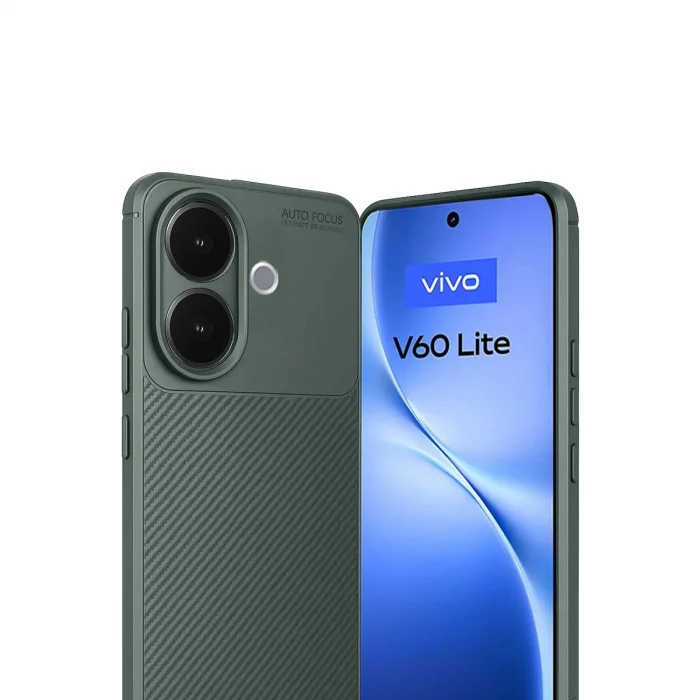 BUĞZ Vivo V60 Lite Auto Focus Karbon Kapak - Koyu Yeşil