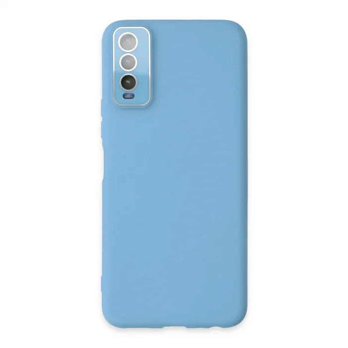 BUĞZ Vivo Y11s Kılıf Lansman Glass Kapak - Mavi