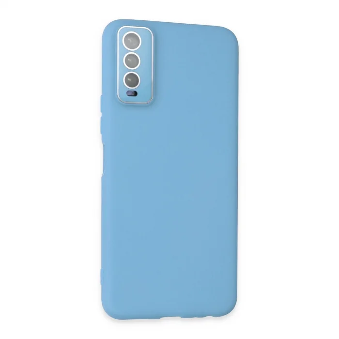 BUĞZ Vivo Y11s Kılıf Lansman Glass Kapak - Mavi